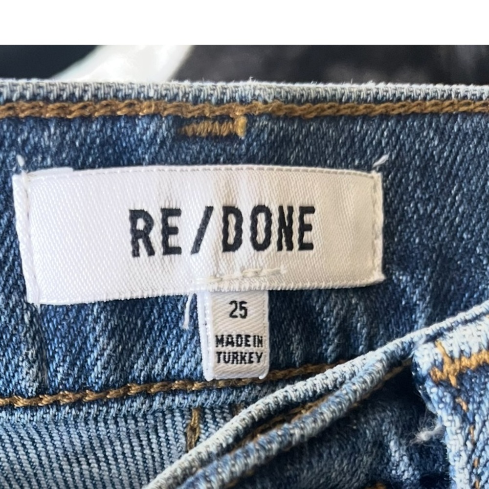 Re/Done Jeans 70s Ultra High Rise Stove Pipe Jeans Size 25 - Picture 9 of 14